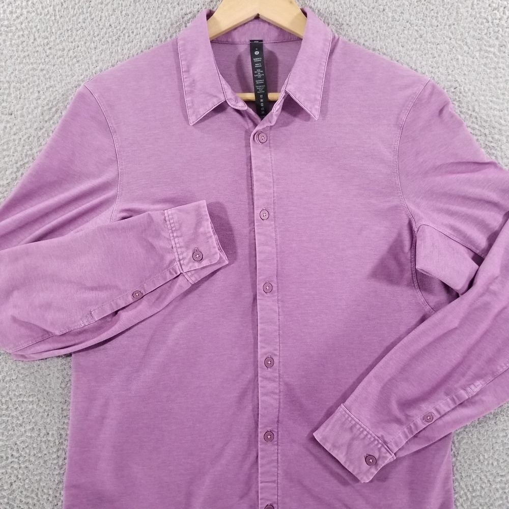 Lululemon Shirt Men Small Purple Commission Long Sleeve Button Up Stretch Casual
